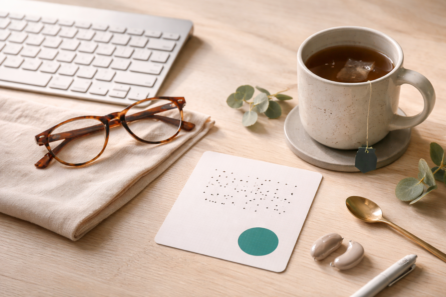 Calm, accessible interface mock